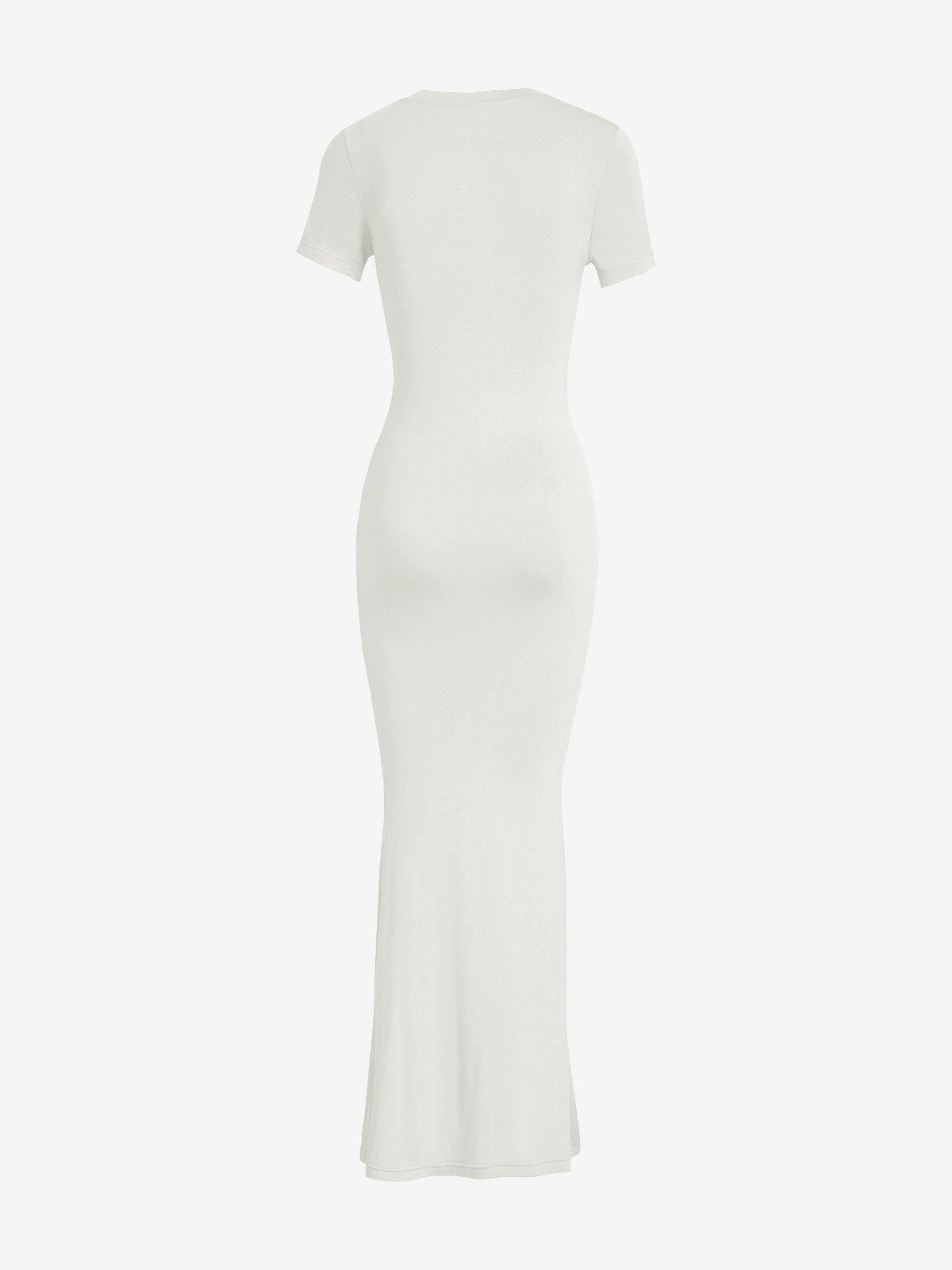 Solid Color Short Sleeve Bodycon Maxi Dress