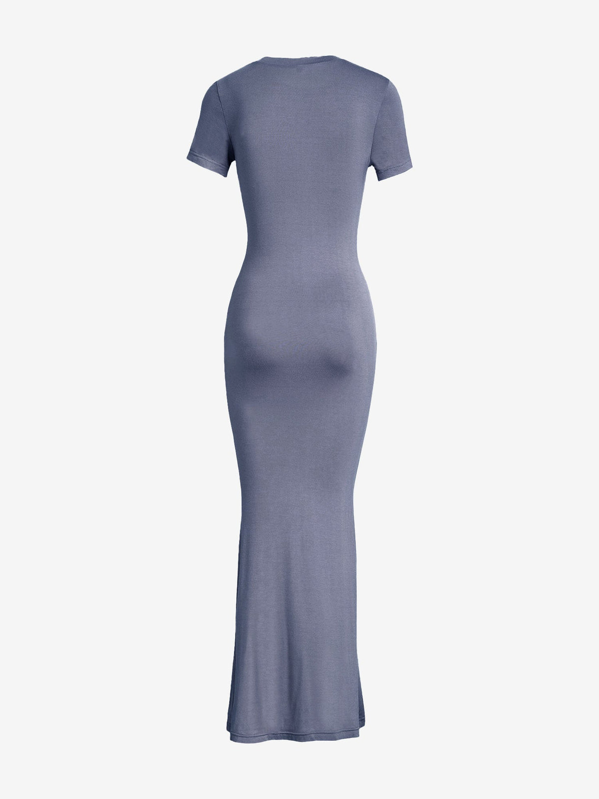 Solid Color Short Sleeve Bodycon Maxi Dress
