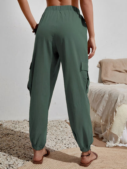 Cargo Solid Color Pocketed Casual Joggers Pants