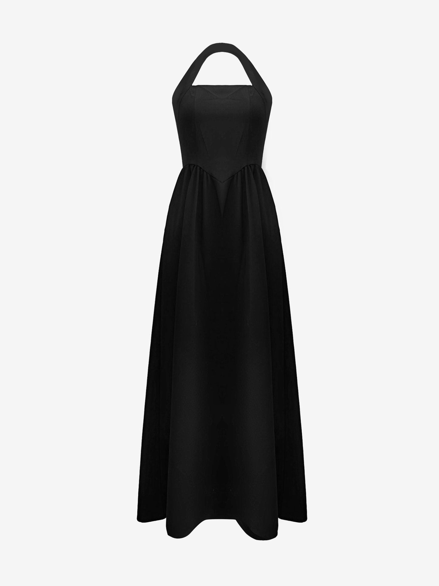 Halter Neck Backless Pocketed A-Line Midi Dress