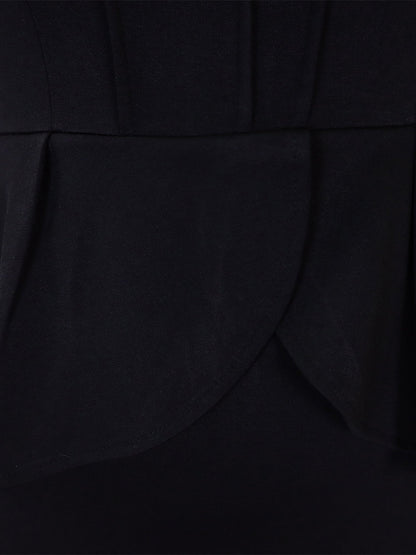 Flattering Slim Fit with Hidden Zipper Solid Color Long Sleeves Midi Sheath Date Nights & Cocktail Parties Dress