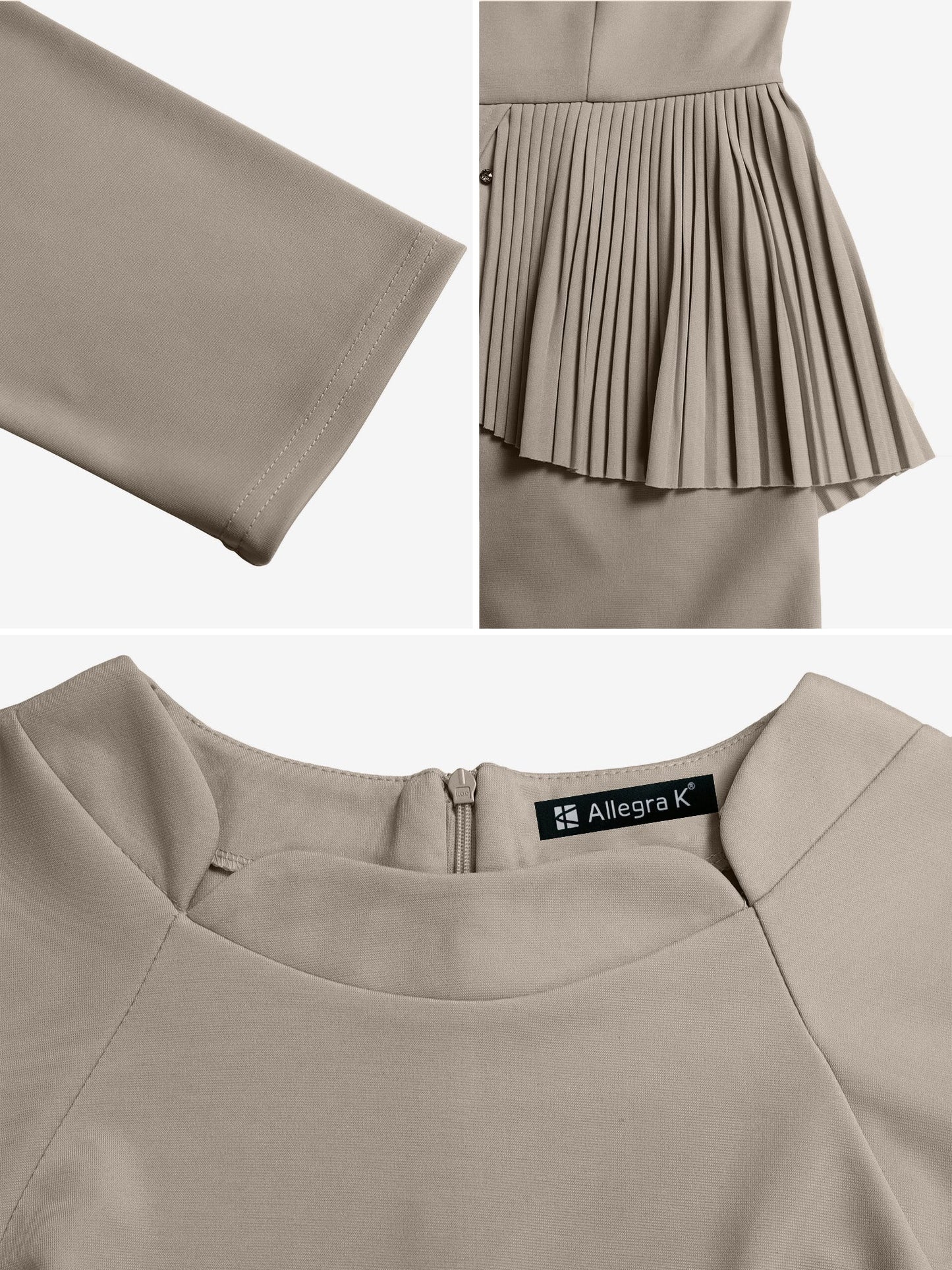 Classic Slim Fit Solid Color Short Sleeves Belted Midi Sheath Work Dress