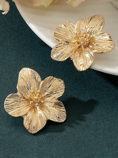 Alloy Flower Shape Stud Earrings