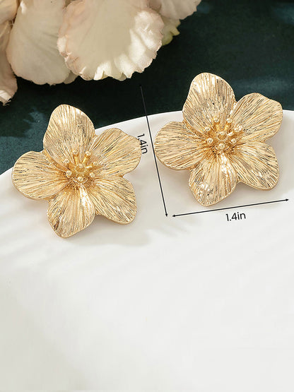 Alloy Flower Shape Stud Earrings