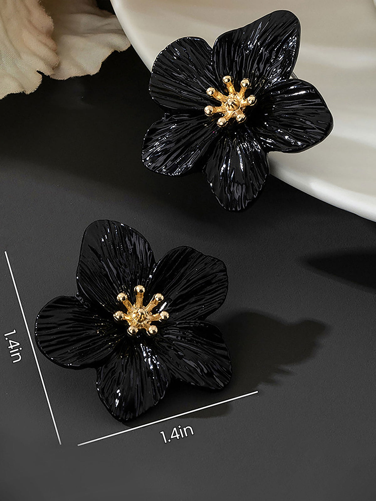 Alloy Flower Shape Stud Earrings