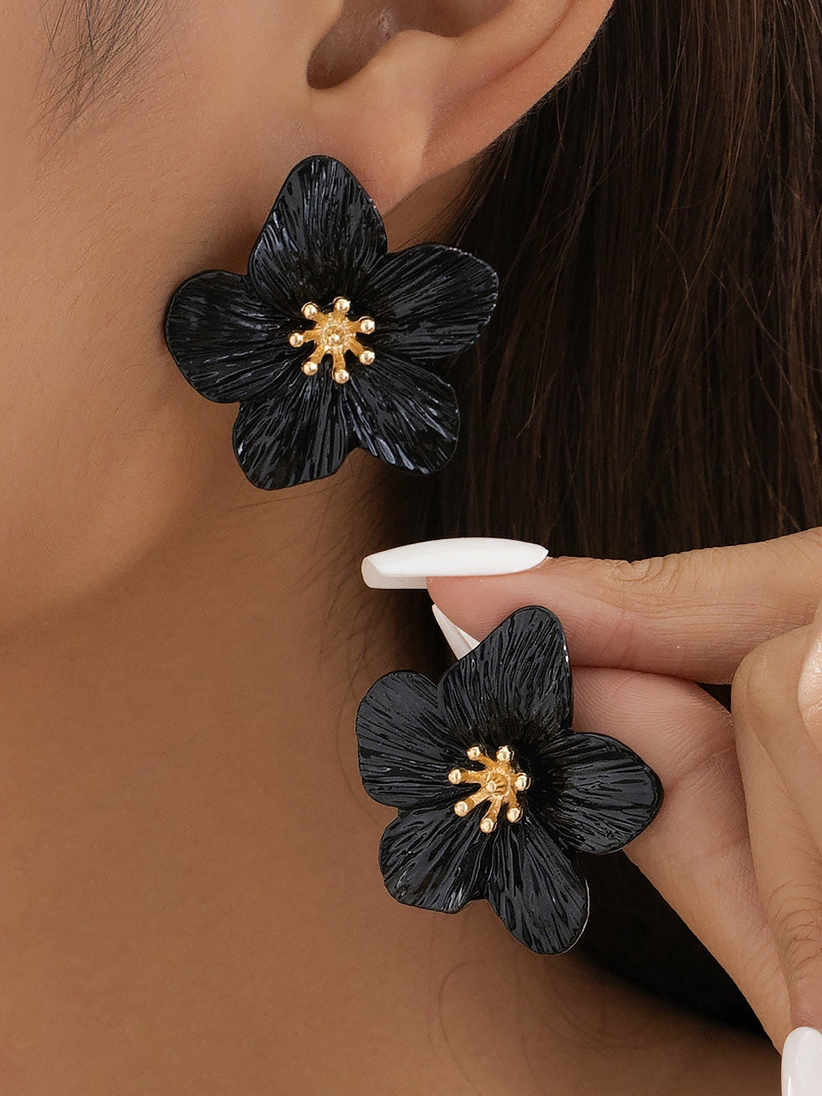 Alloy Flower Shape Stud Earrings