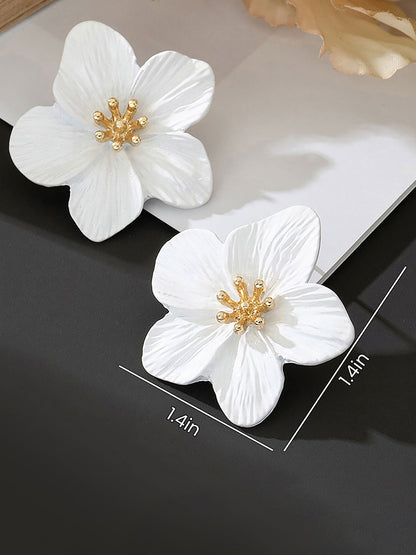 Alloy Flower Shape Stud Earrings