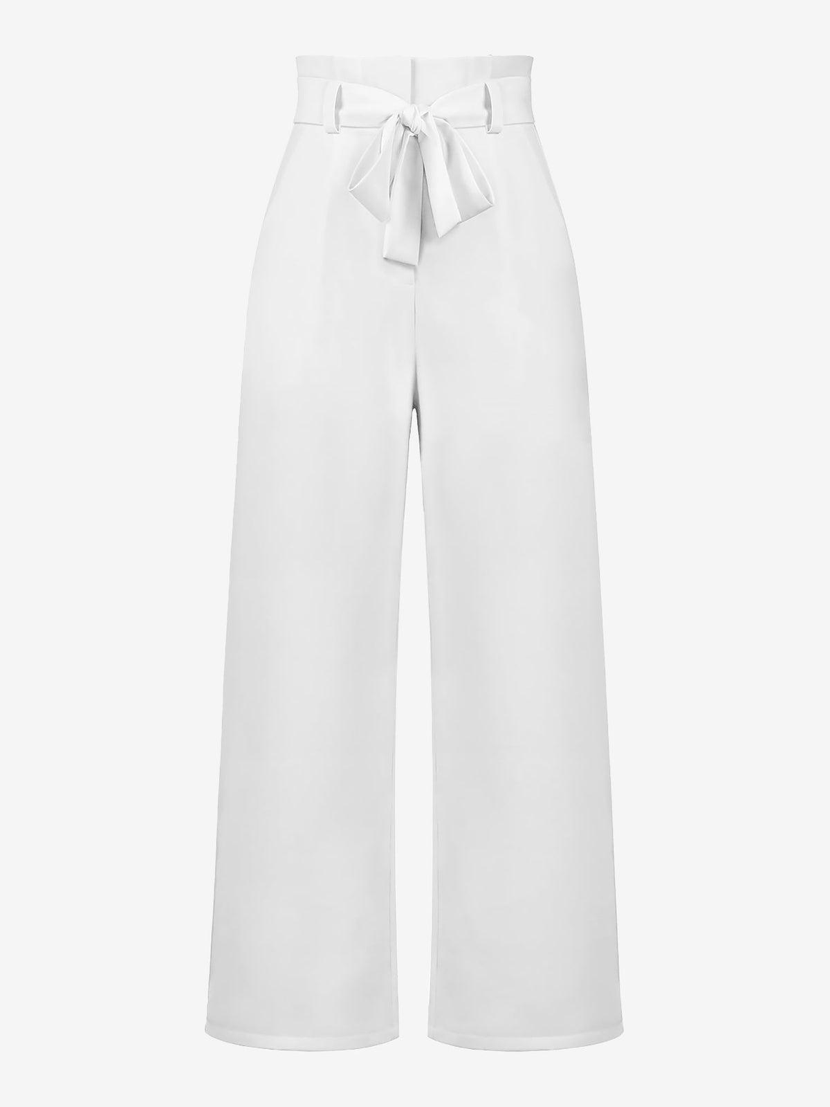 Wide Leg Tie Waist Versatile Paper Bag Pants