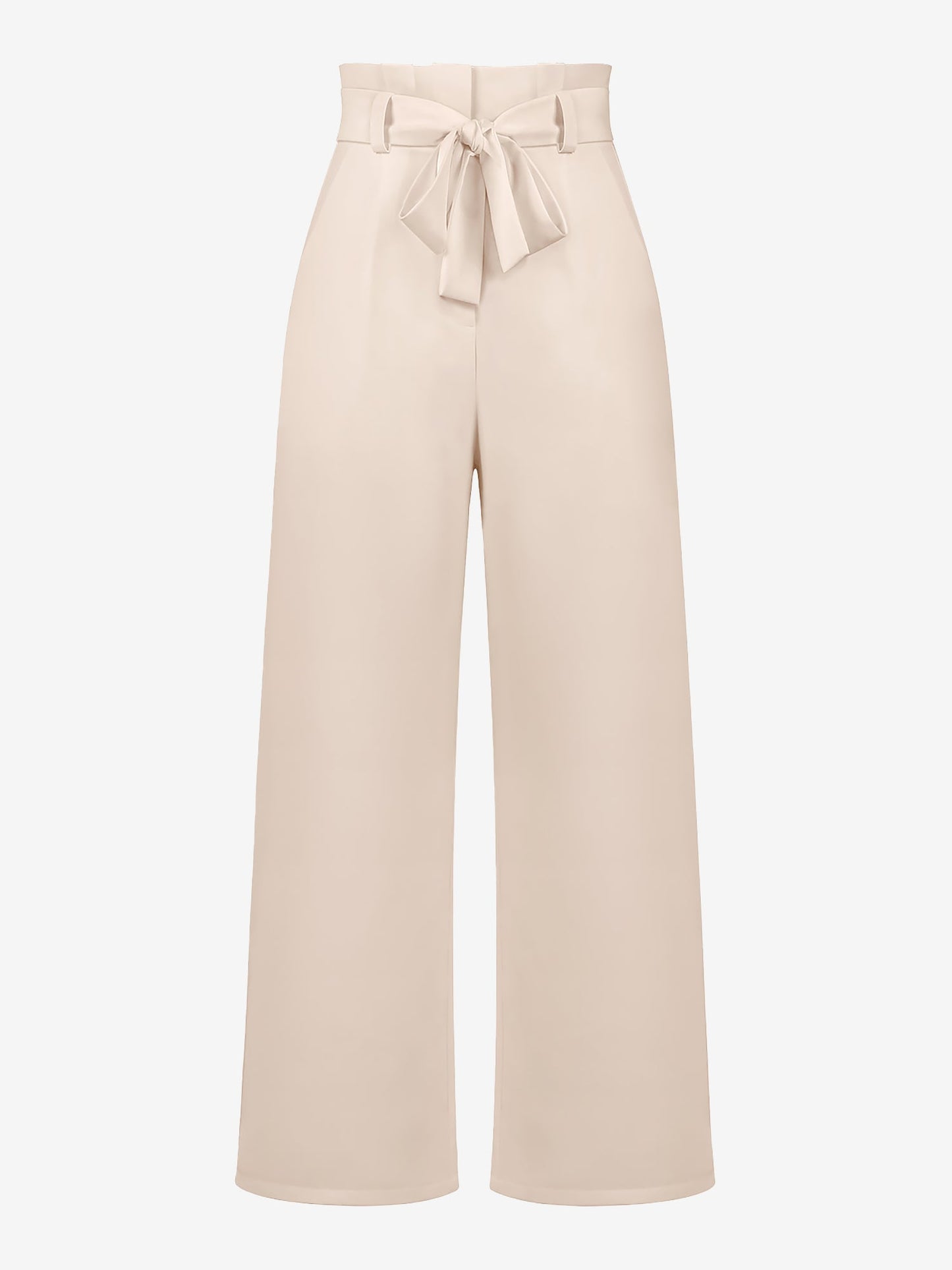 Wide Leg Tie Waist Versatile Paper Bag Pants