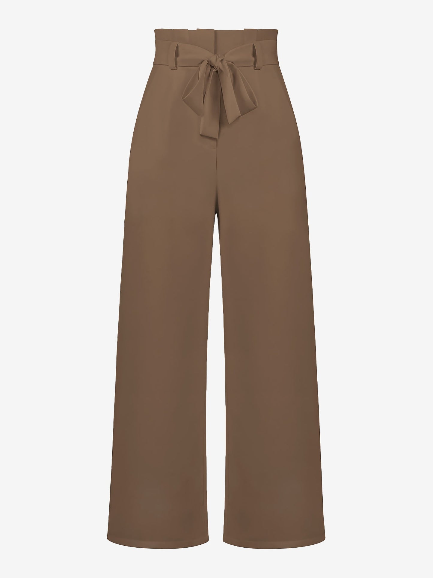 Wide Leg Tie Waist Versatile Paper Bag Pants