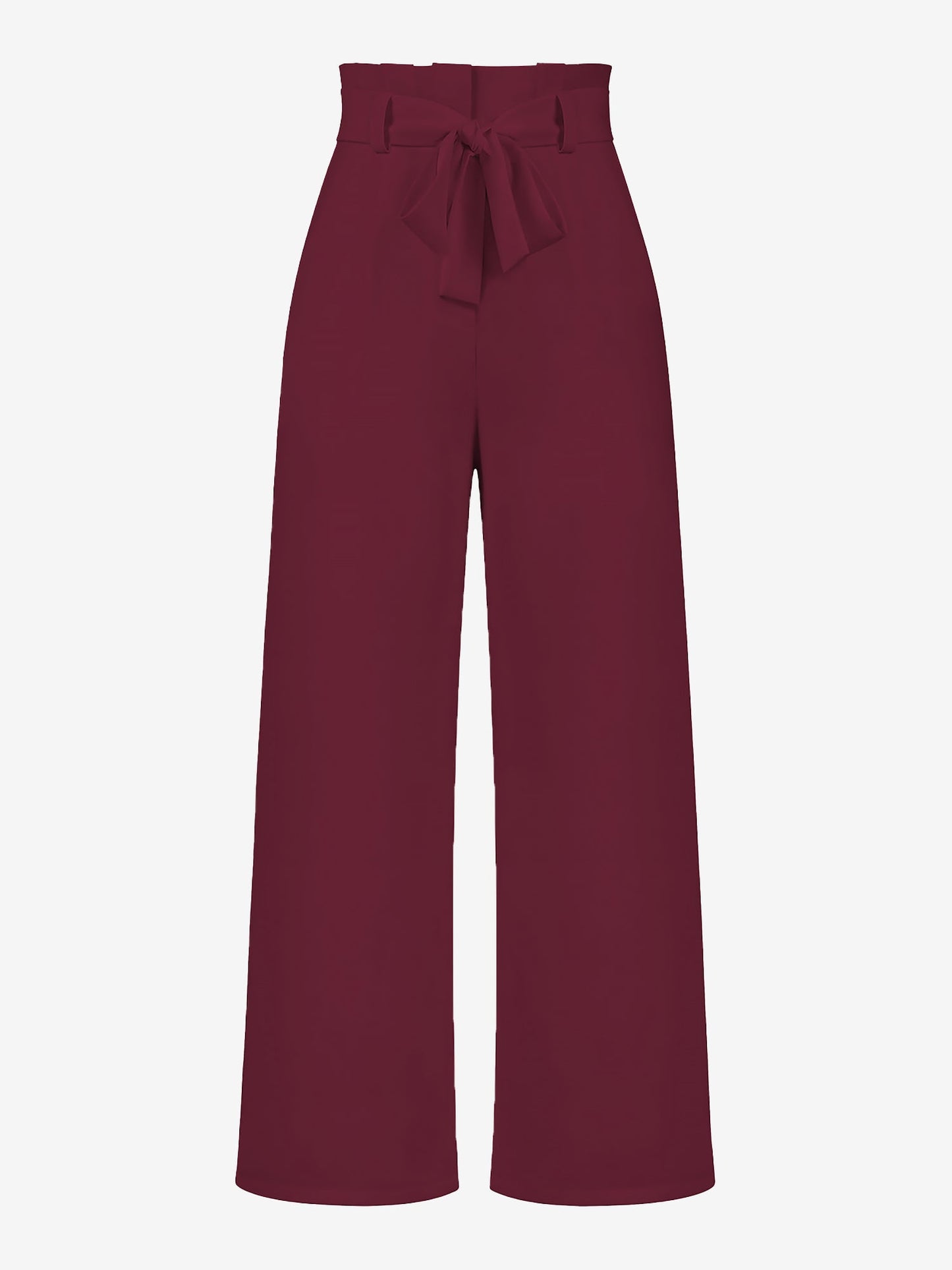 Wide Leg Tie Waist Versatile Paper Bag Pants