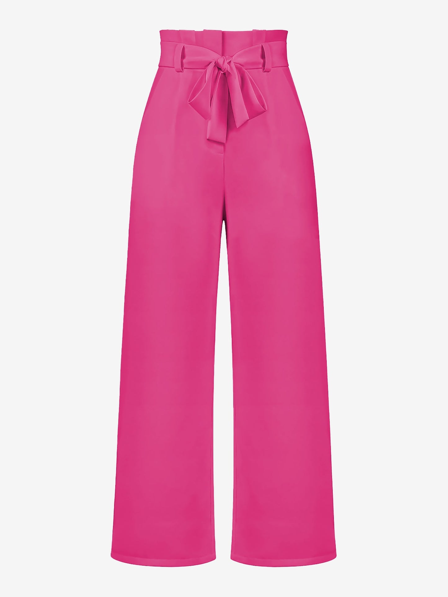 Wide Leg Tie Waist Versatile Paper Bag Pants