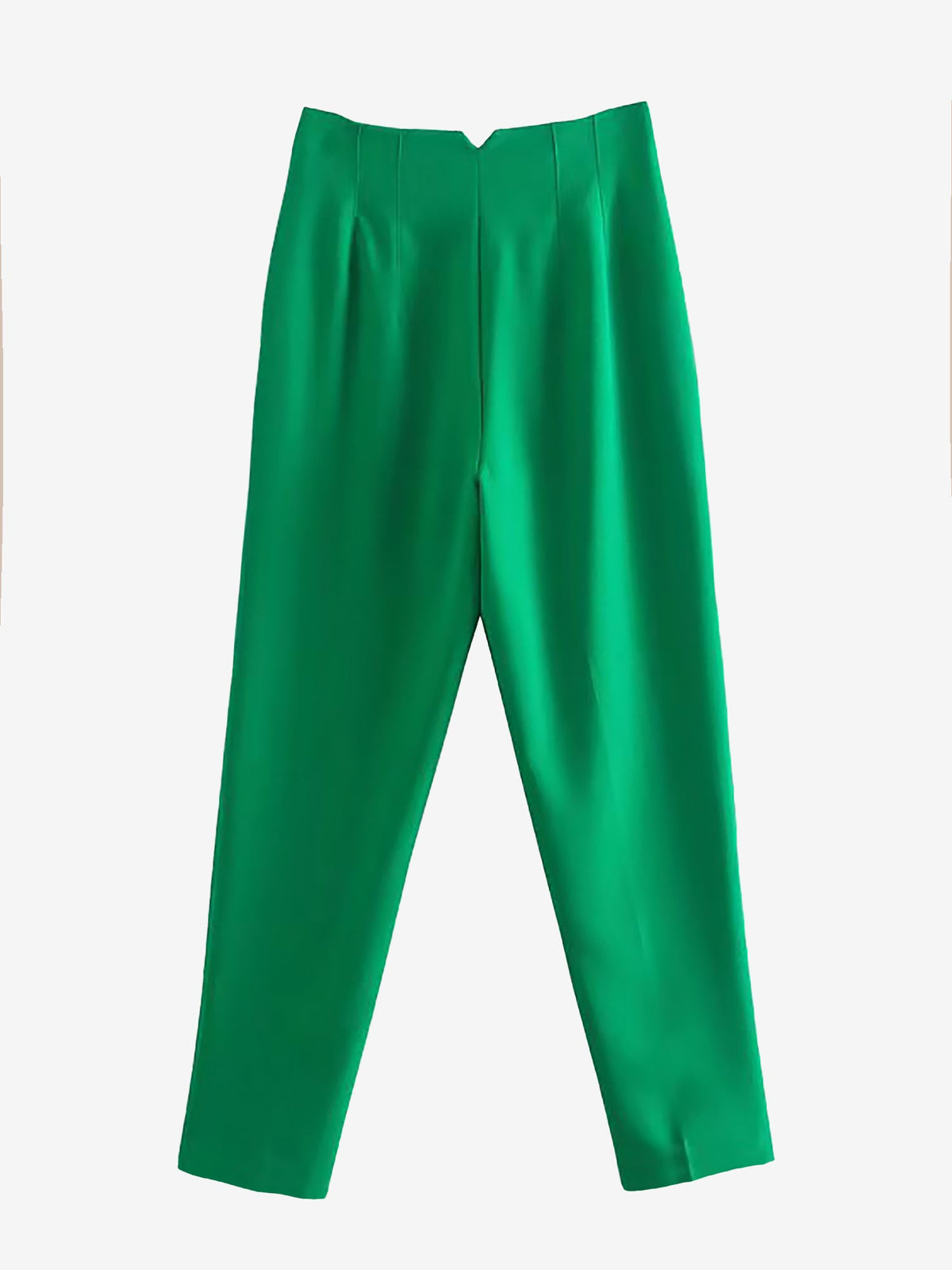 Slim Fit Solid Color Pleated Straight Leg Casual Pants