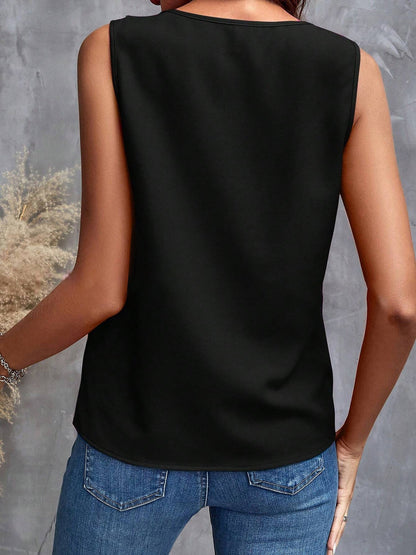 Solid Color Ruffled V Neck Sleeves Blouse