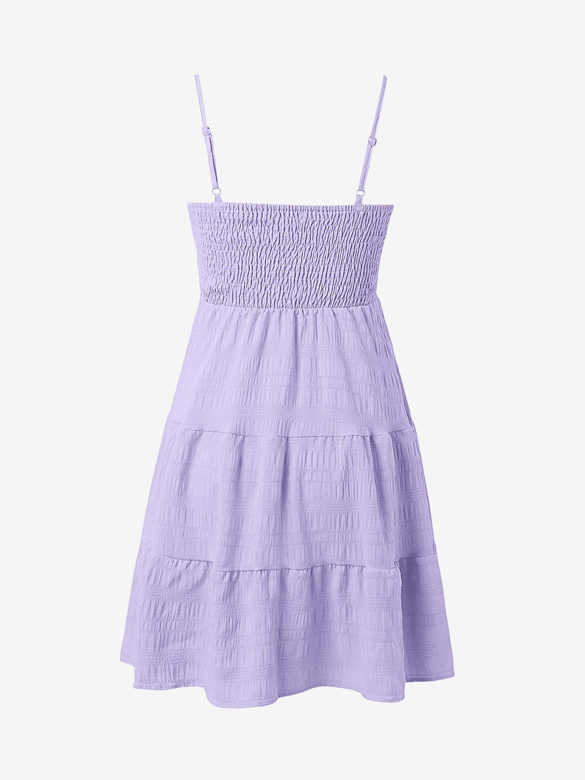 Spaghetti Strap Smocked Tiered Textured Dress