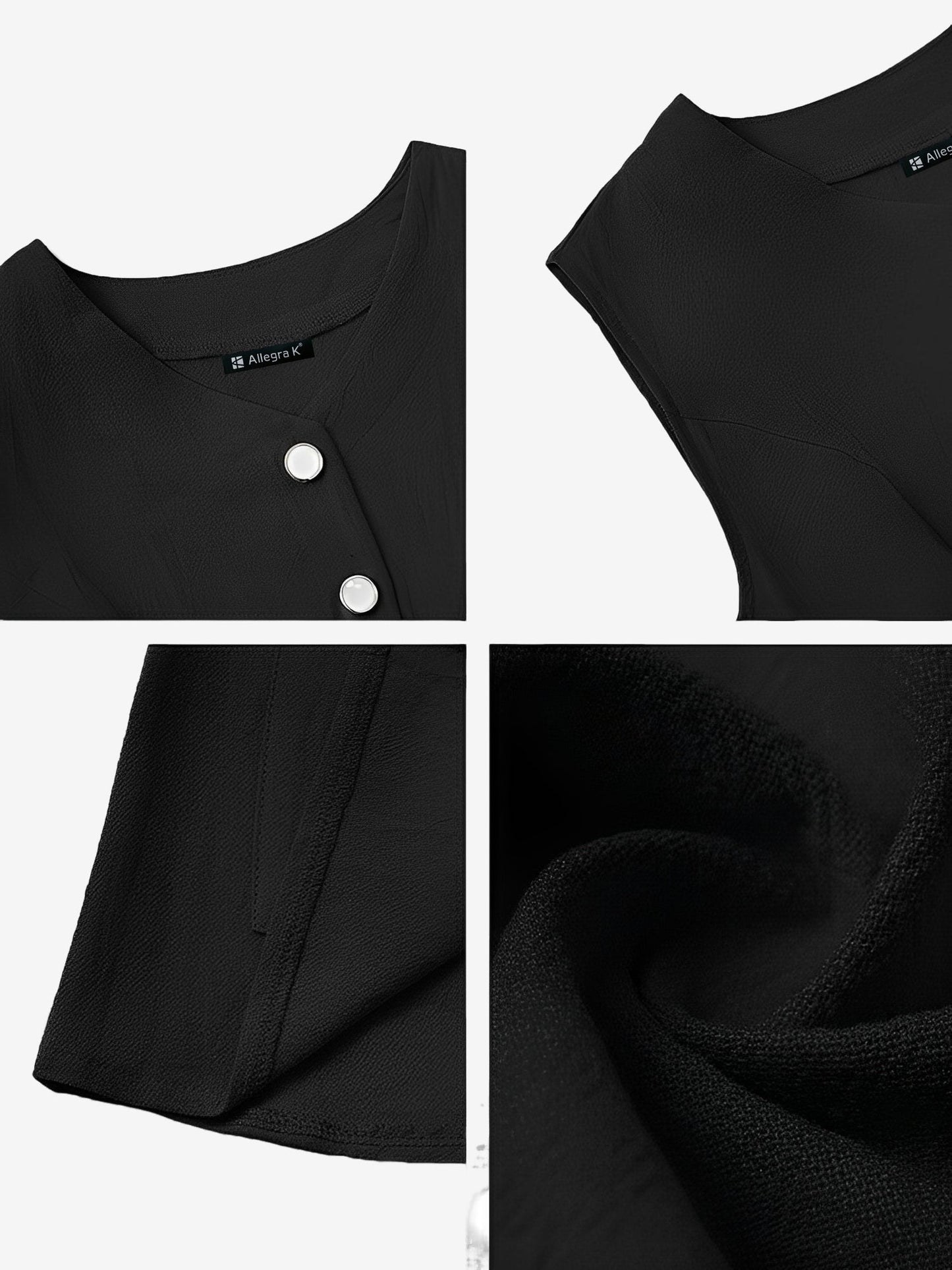 Flattering Relaxed Fit Solid Color Sleeveless Button Down Pocketed Office Casual Vest