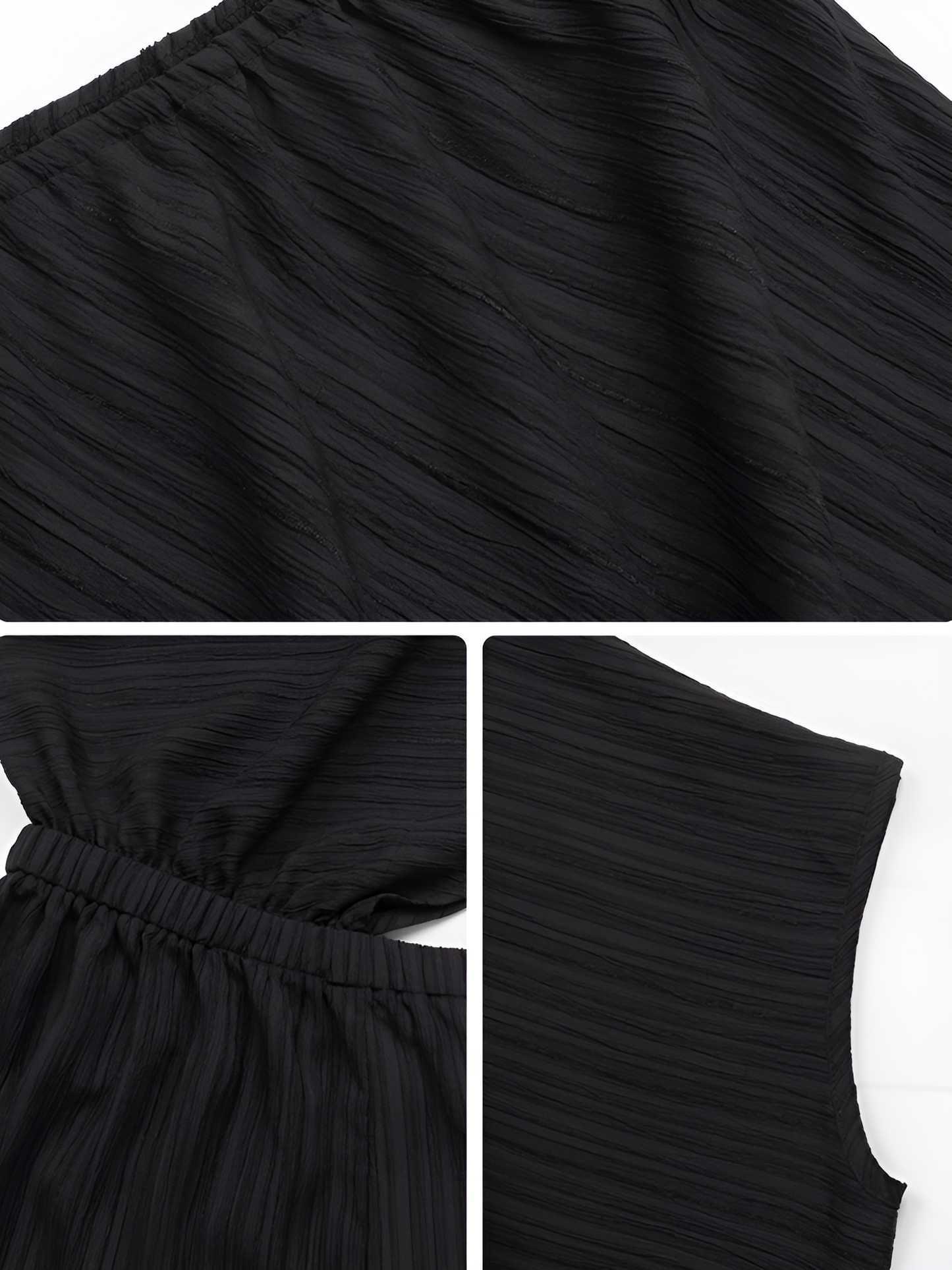 Textured One Shoulder Solid Color Rompers