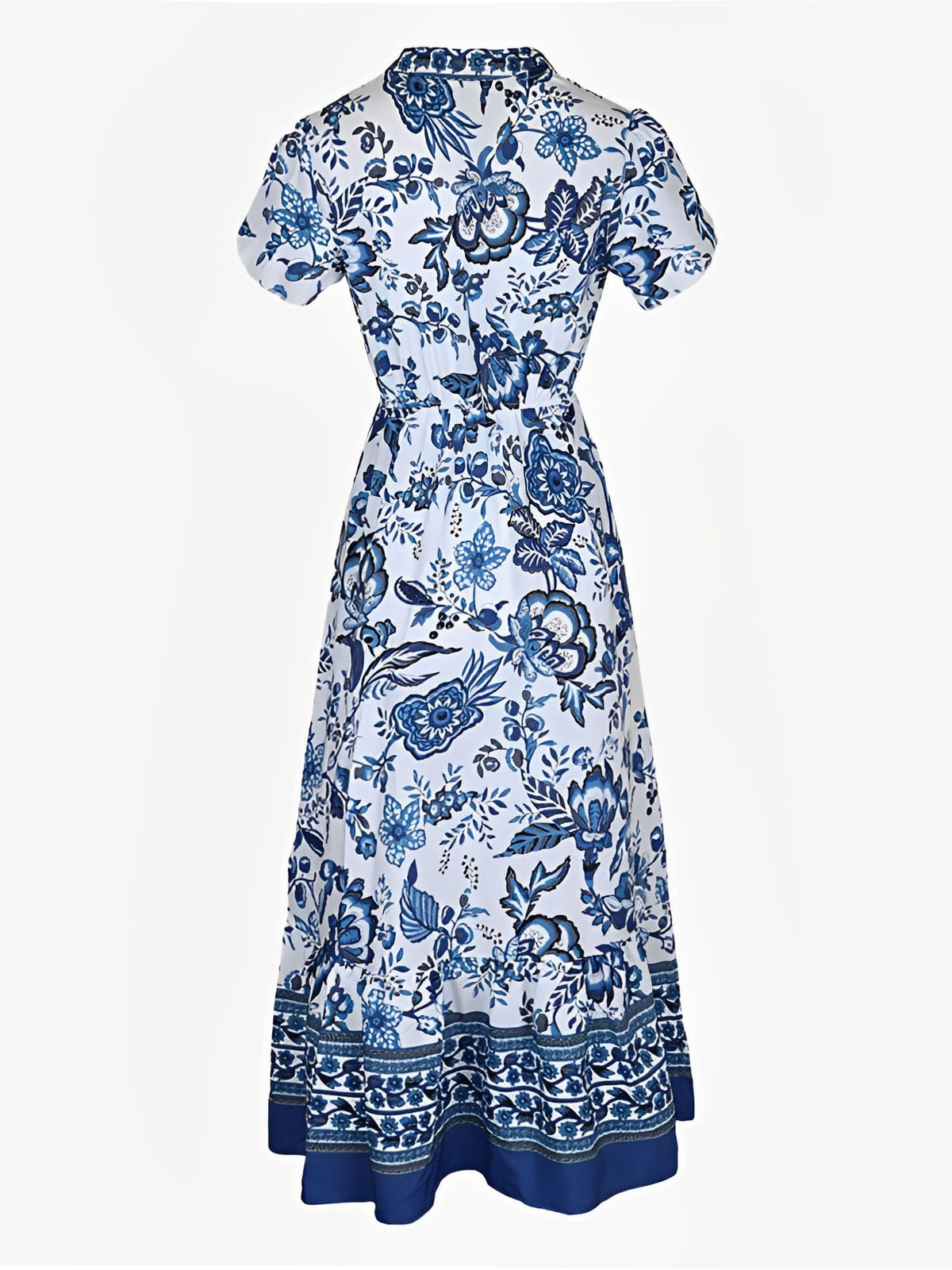 Floral Boho Short Sleeves A-Line Maxi Dress