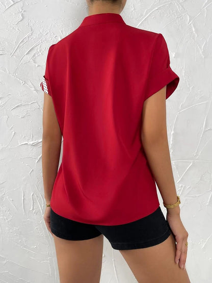 Floral Button Down Short Sleeves Casual Blouse