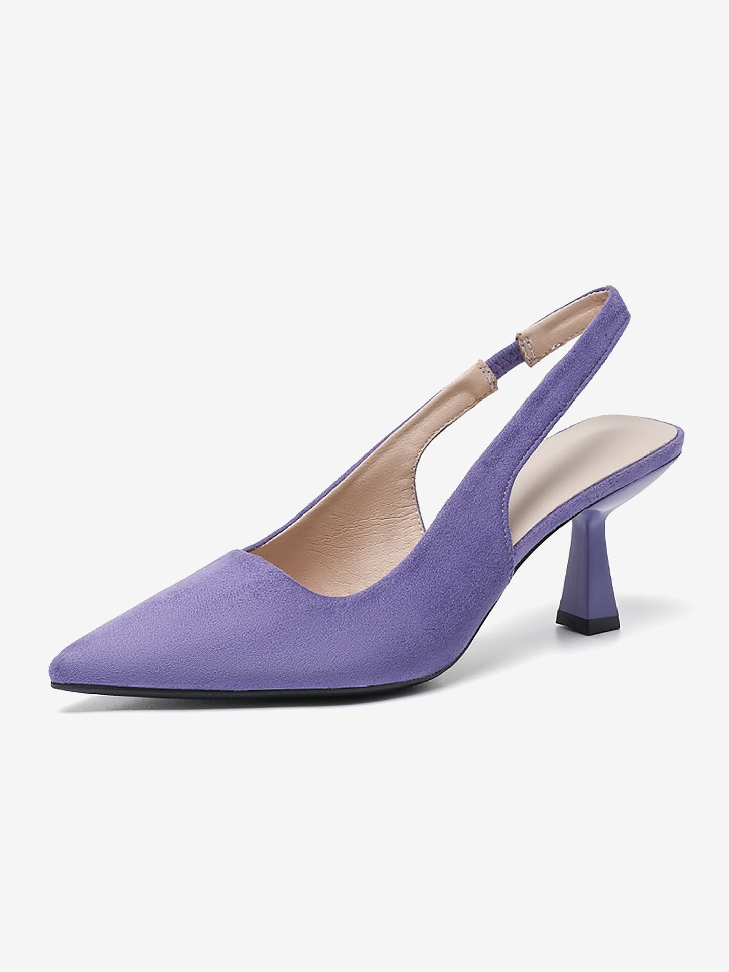 Pointed Toe Stiletto Heel Faux Suede Slingback Pumps