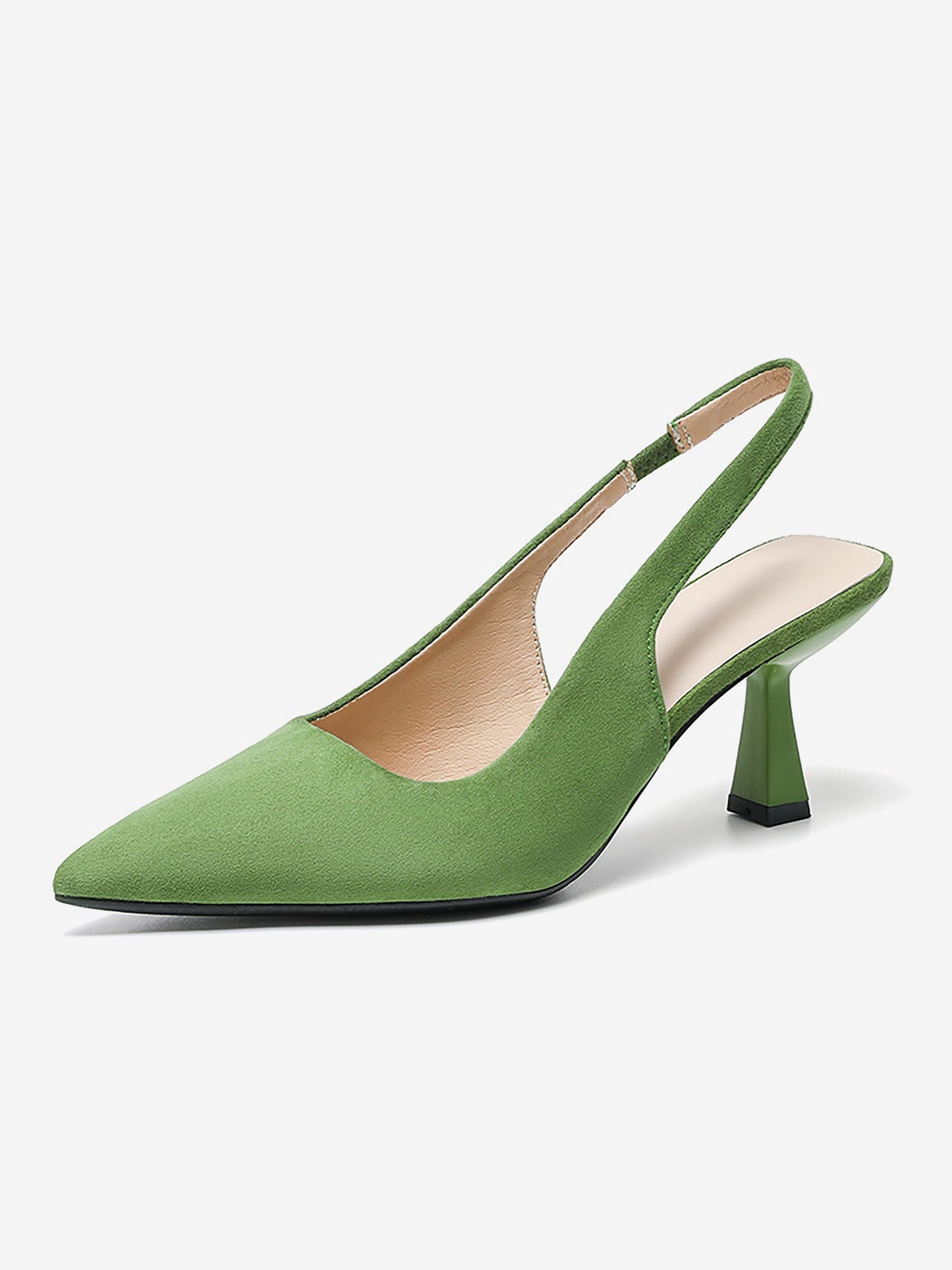 Pointed Toe Stiletto Heel Faux Suede Slingback Pumps