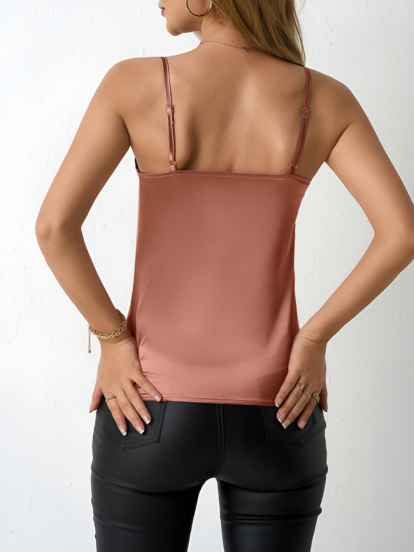 Spaghetti Strap Satin Sleeveless Cami Top