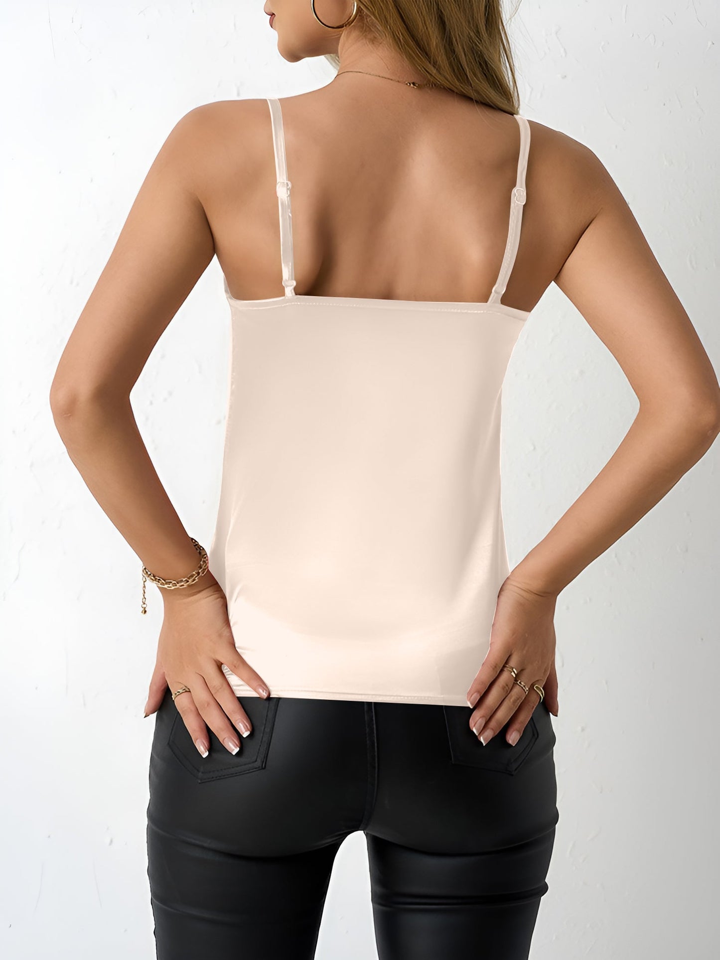 Spaghetti Strap Satin Sleeveless Cami Top