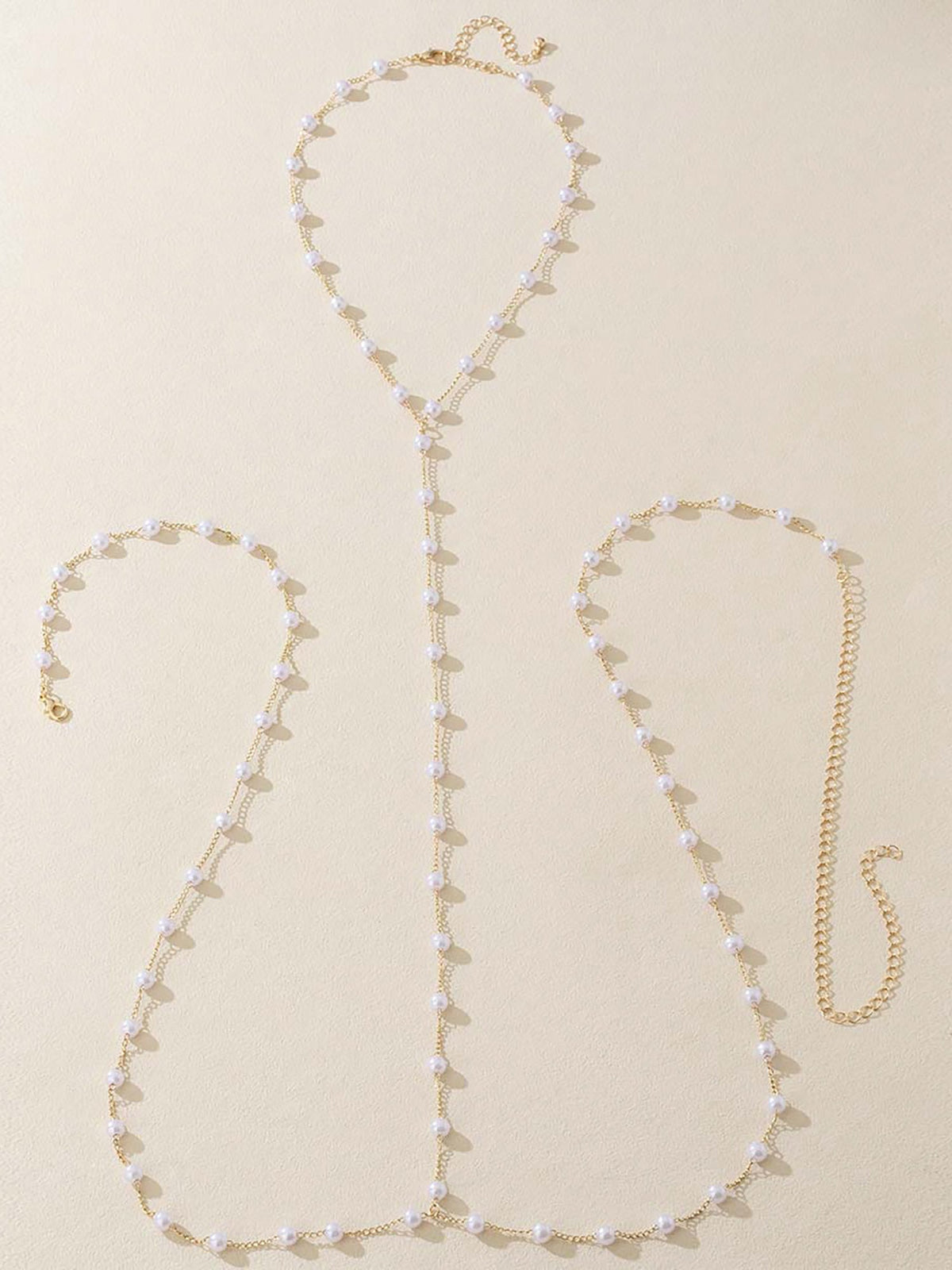 Faux Pearl Alloy Belly Chain Necklace Body Chain