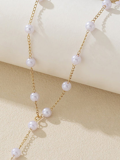 Faux Pearl Alloy Belly Chain Necklace Body Chain