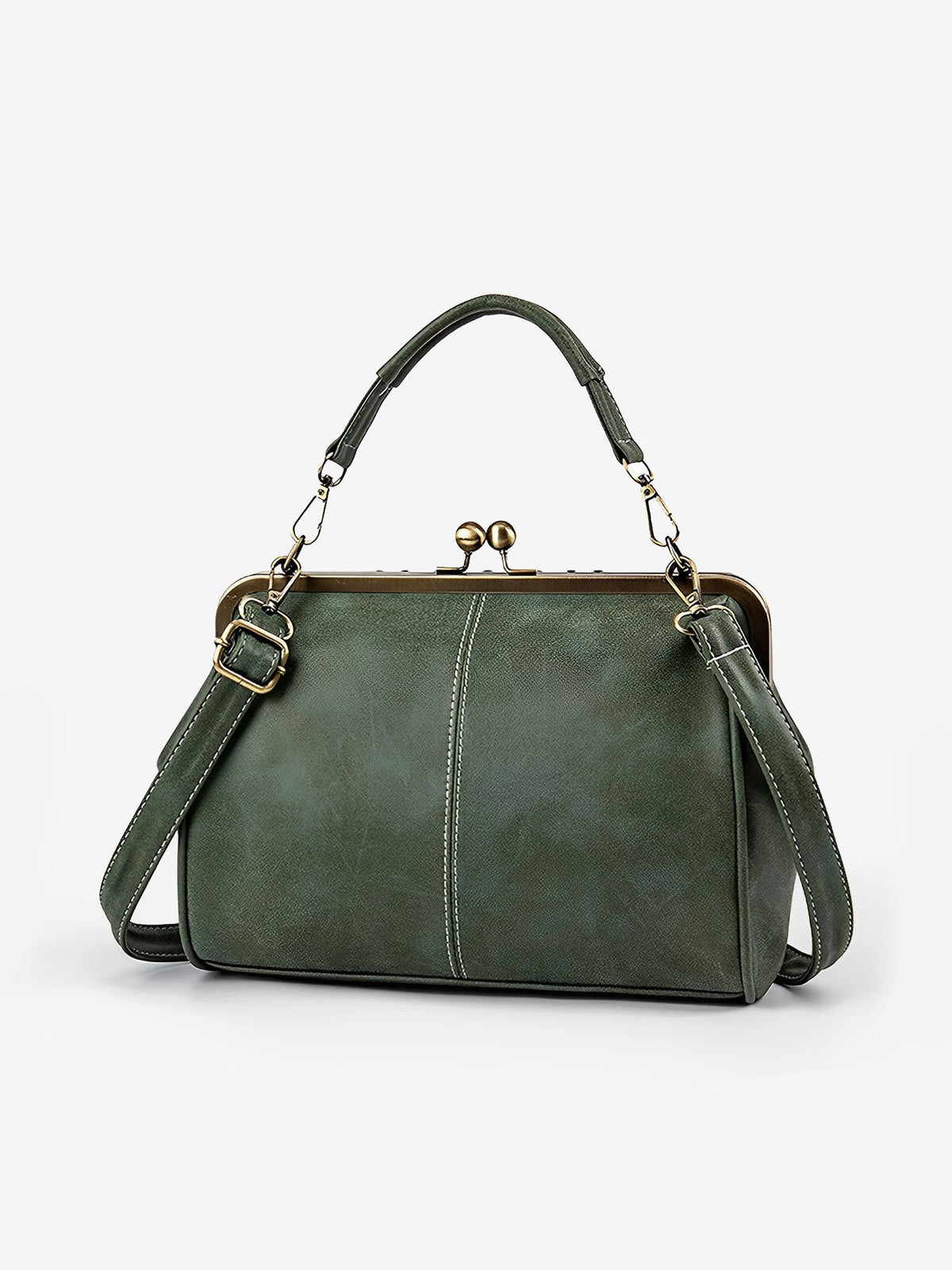 Faux Leather Handbag Crossbody Clasp Closure Bag