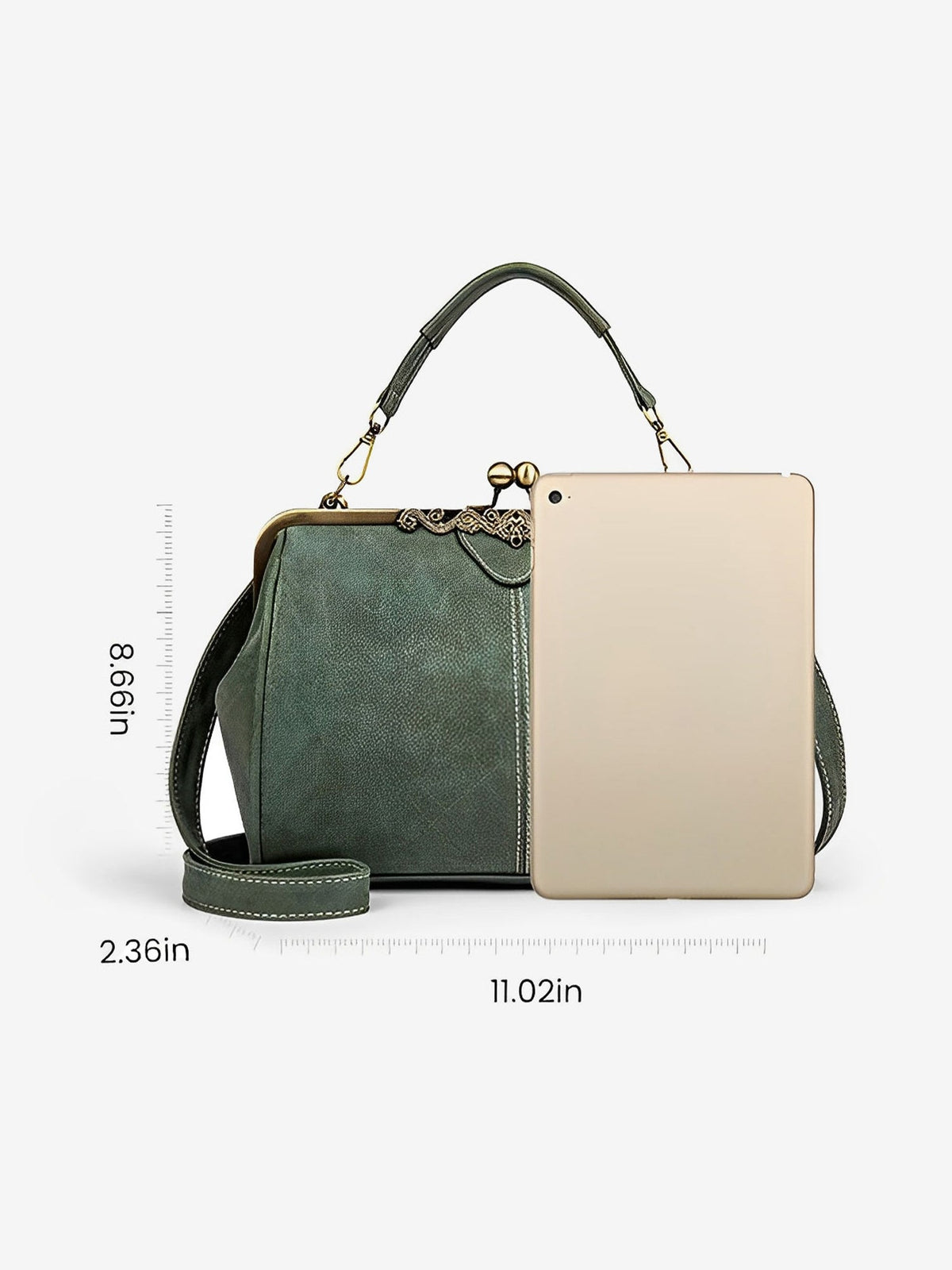 Faux Leather Handbag Crossbody Clasp Closure Bag
