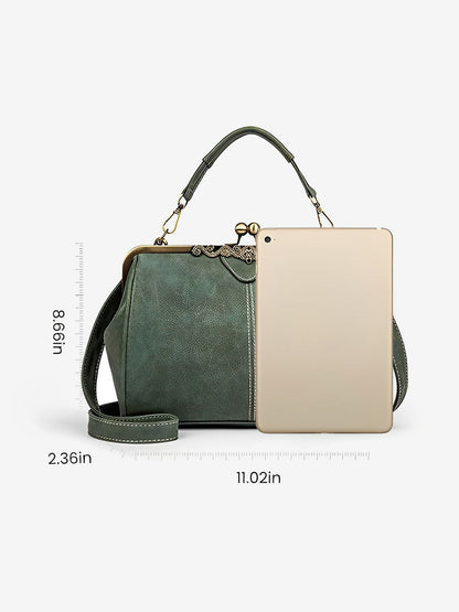 Faux Leather Handbag Crossbody Clasp Closure Bag