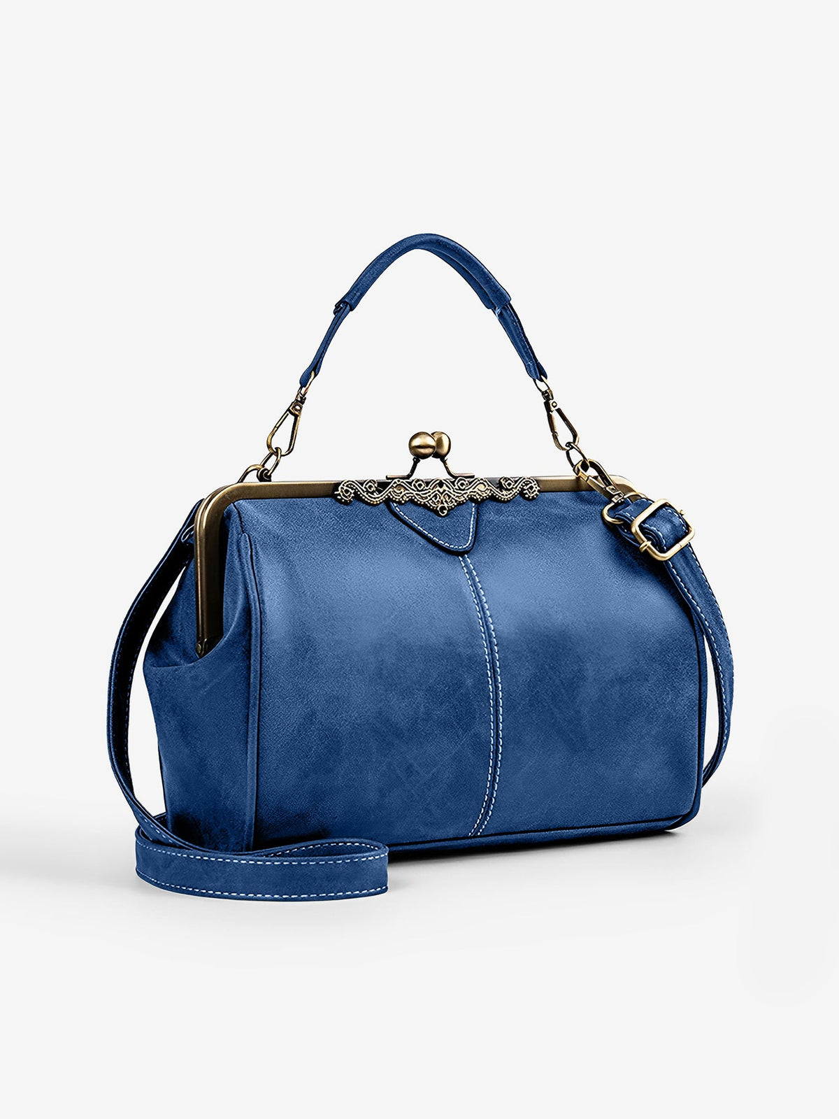 Faux Leather Handbag Crossbody Clasp Closure Bag
