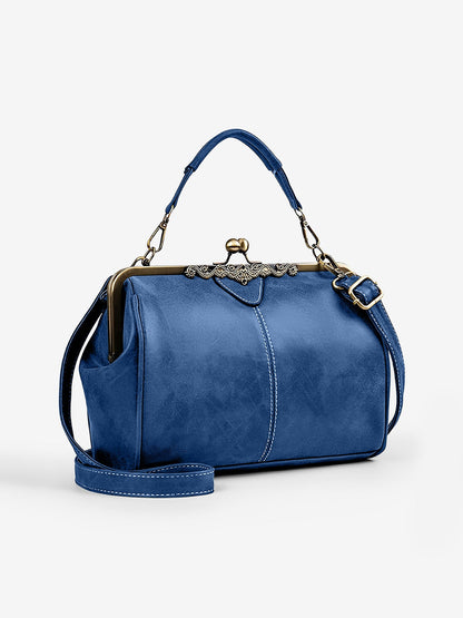 Faux Leather Handbag Crossbody Clasp Closure Bag