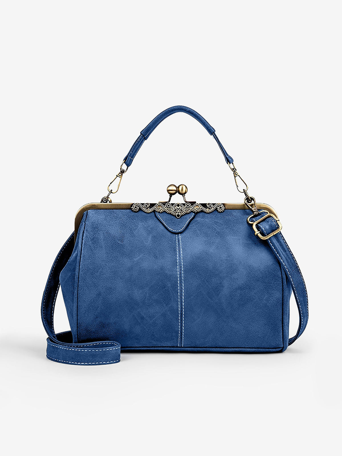 Faux Leather Handbag Crossbody Clasp Closure Bag