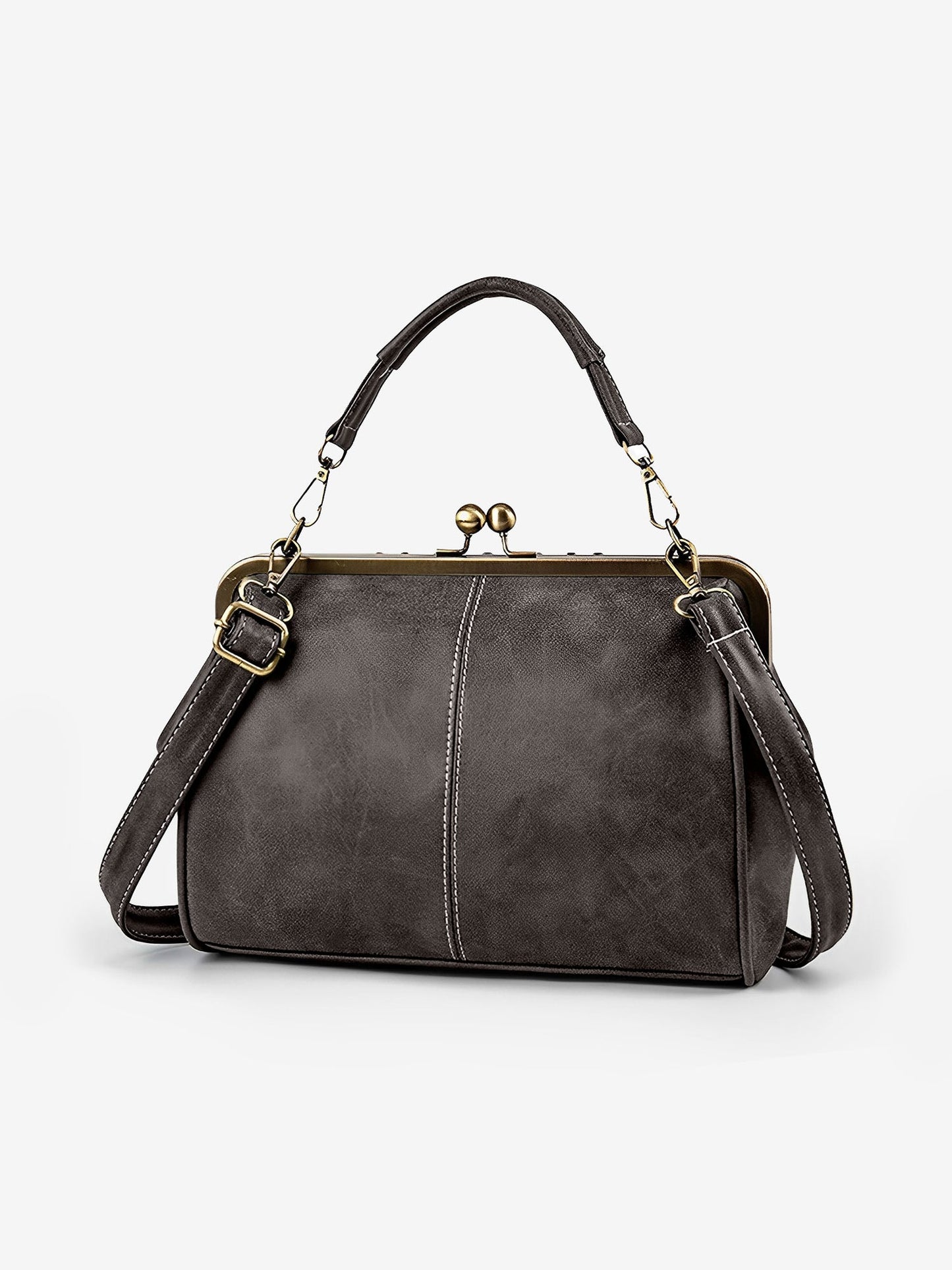 Faux Leather Handbag Crossbody Clasp Closure Bag