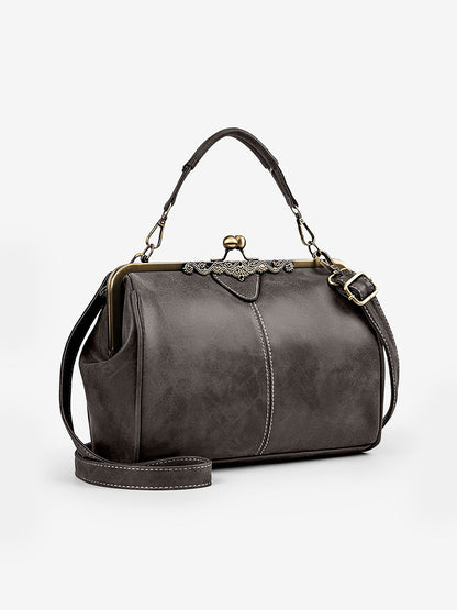 Faux Leather Handbag Crossbody Clasp Closure Bag