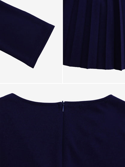 V Neck Short Sleeves Pleated Belted A-Line Midi Dress