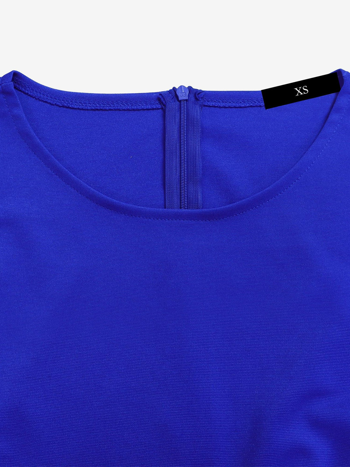 Round Neck Mid Sleeve Pleated Belted A-Line Dress