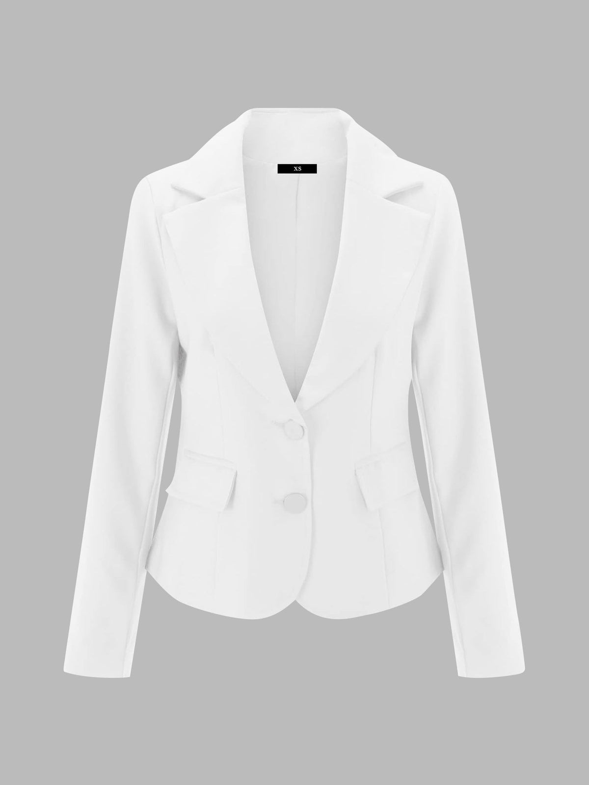 Slim Fit Blazer with Notched Lapel - Tailored Long Sleeve Workwear Jacket