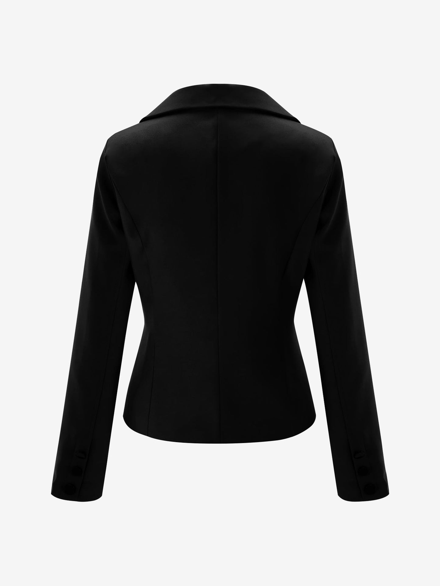 Slim Fit Blazer with Notched Lapel - Tailored Long Sleeve Workwear Jacket