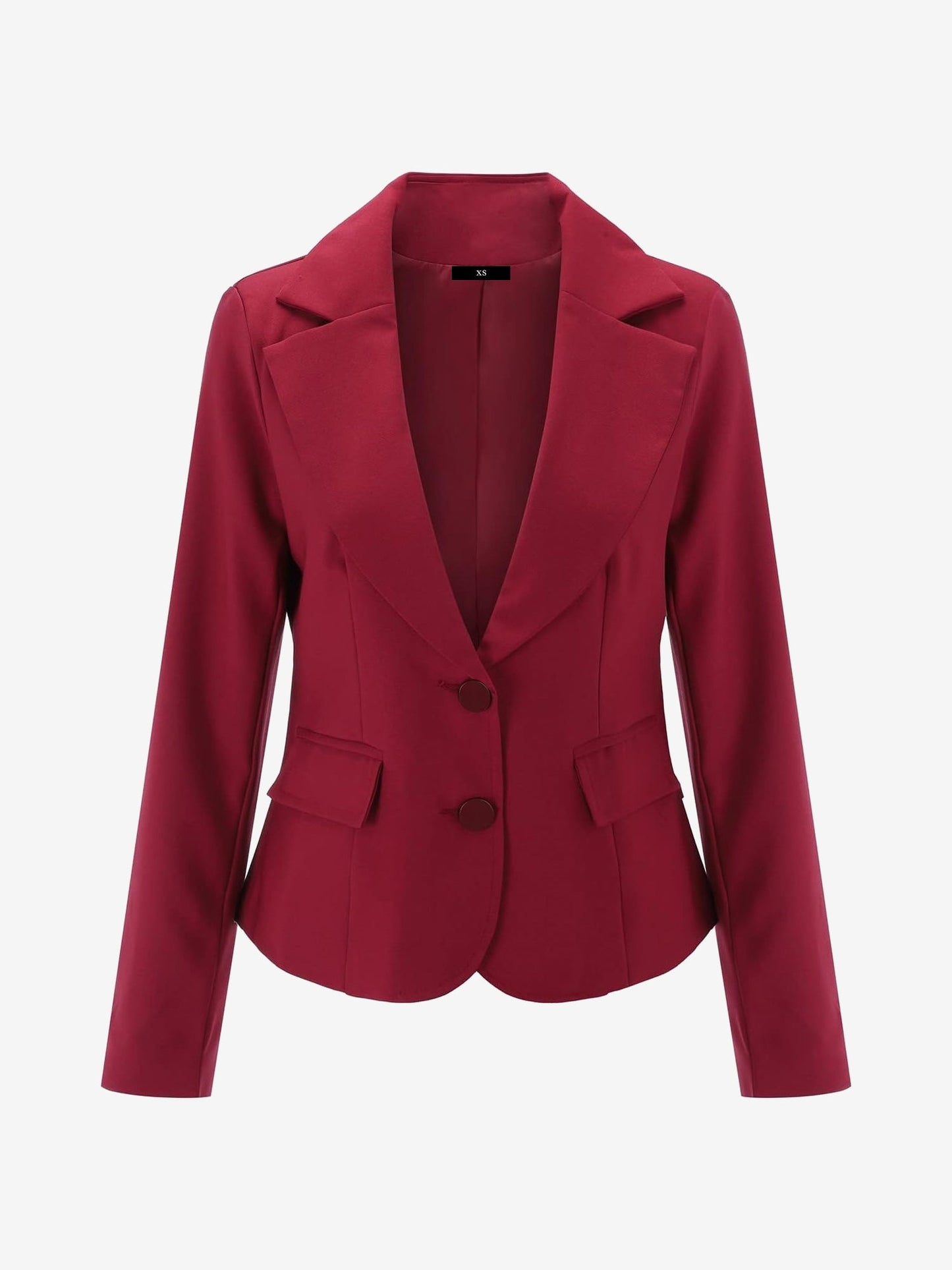 Slim Fit Blazer with Notched Lapel - Tailored Long Sleeve Workwear Jacket