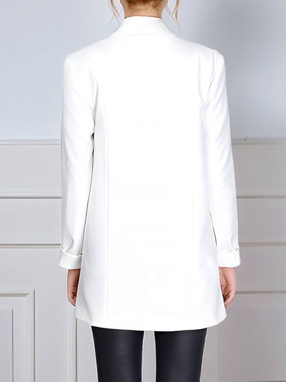 Shawl Collar One Button Mid Length Blazer