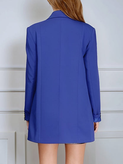 Shawl Collar One Button Mid Length Blazer