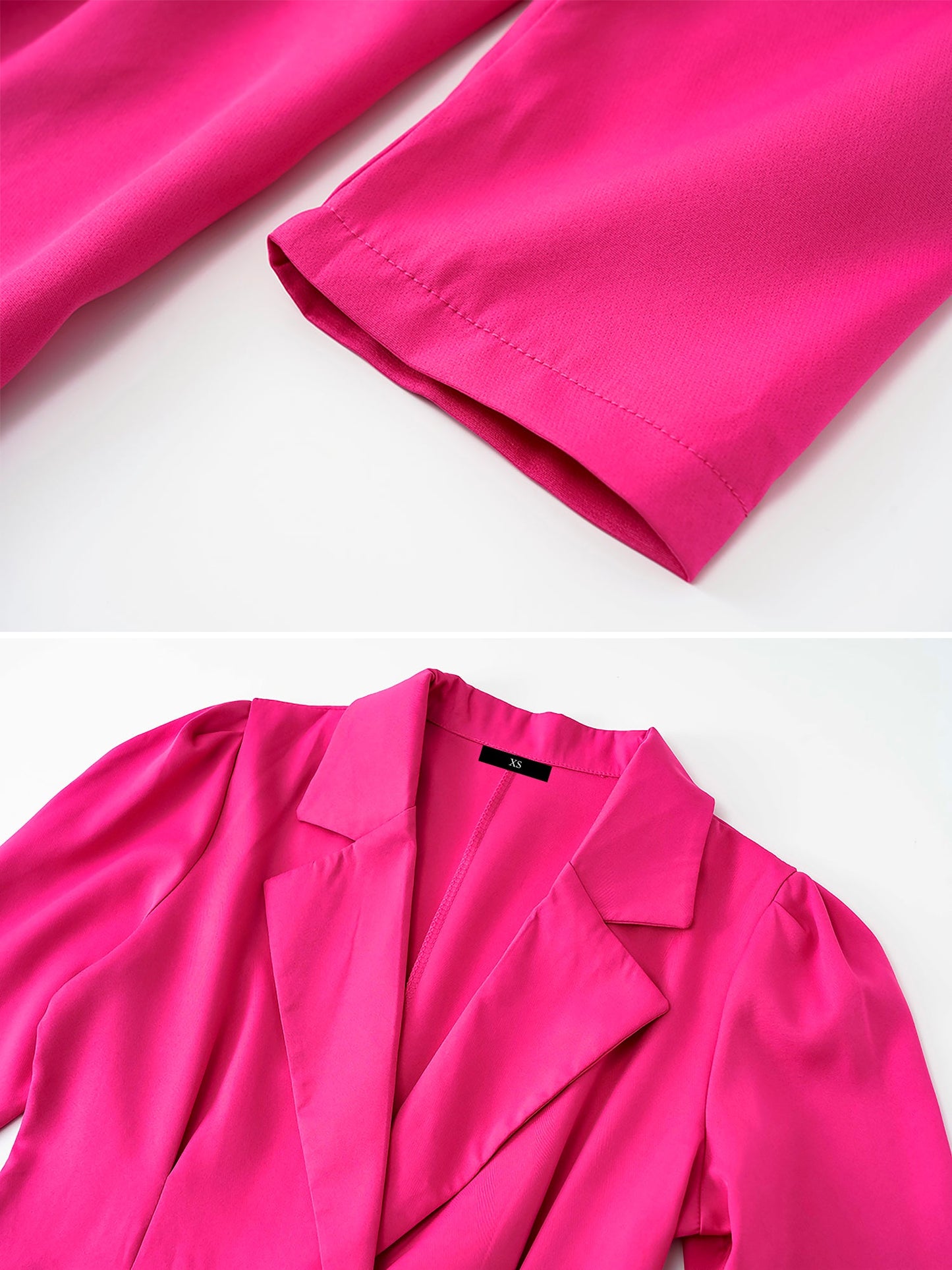 Double Breasted Puff 3/4 Sleeves Belted Blazer Dress