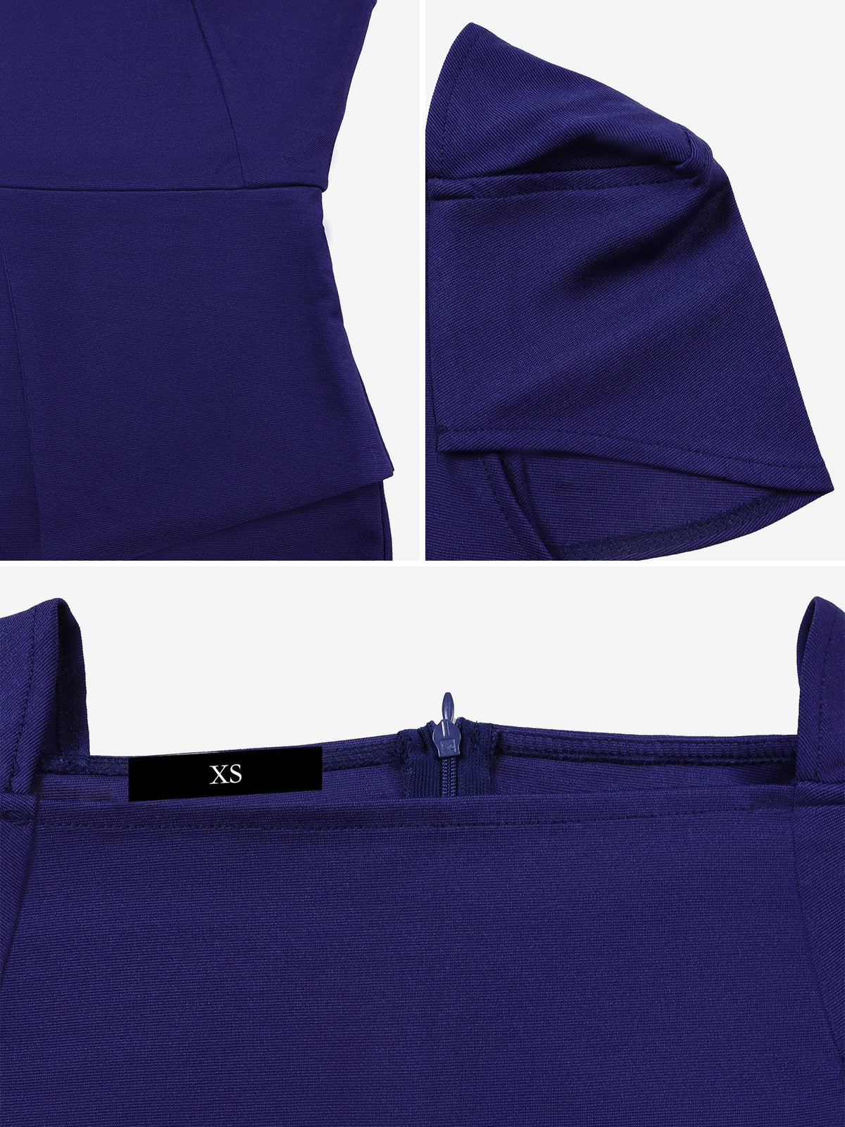 Square Neck Cap Sleeve Belted Work Midi Sheath Dress