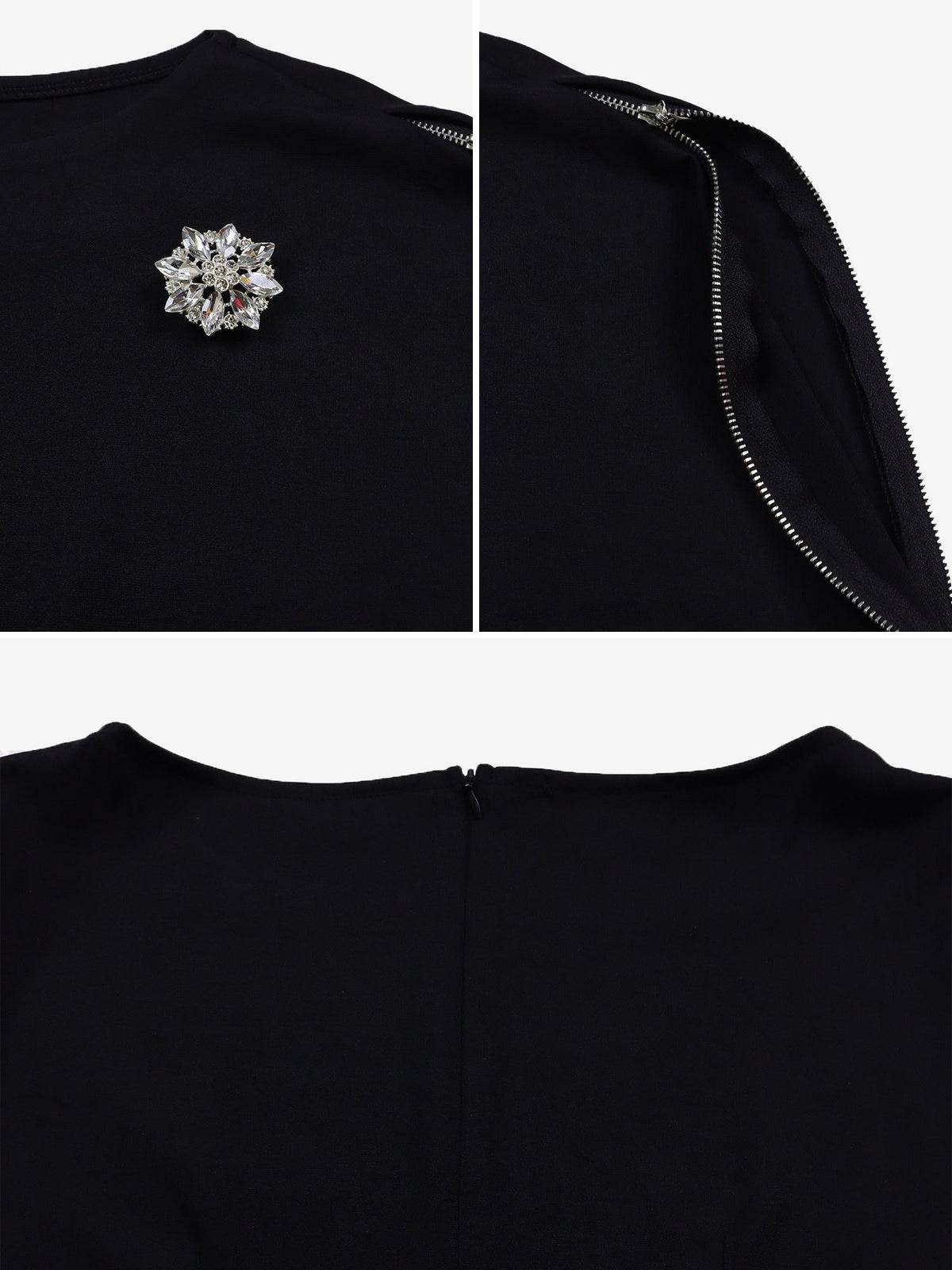 Zipper Short Sleeves Slit Midi Sheath Dress