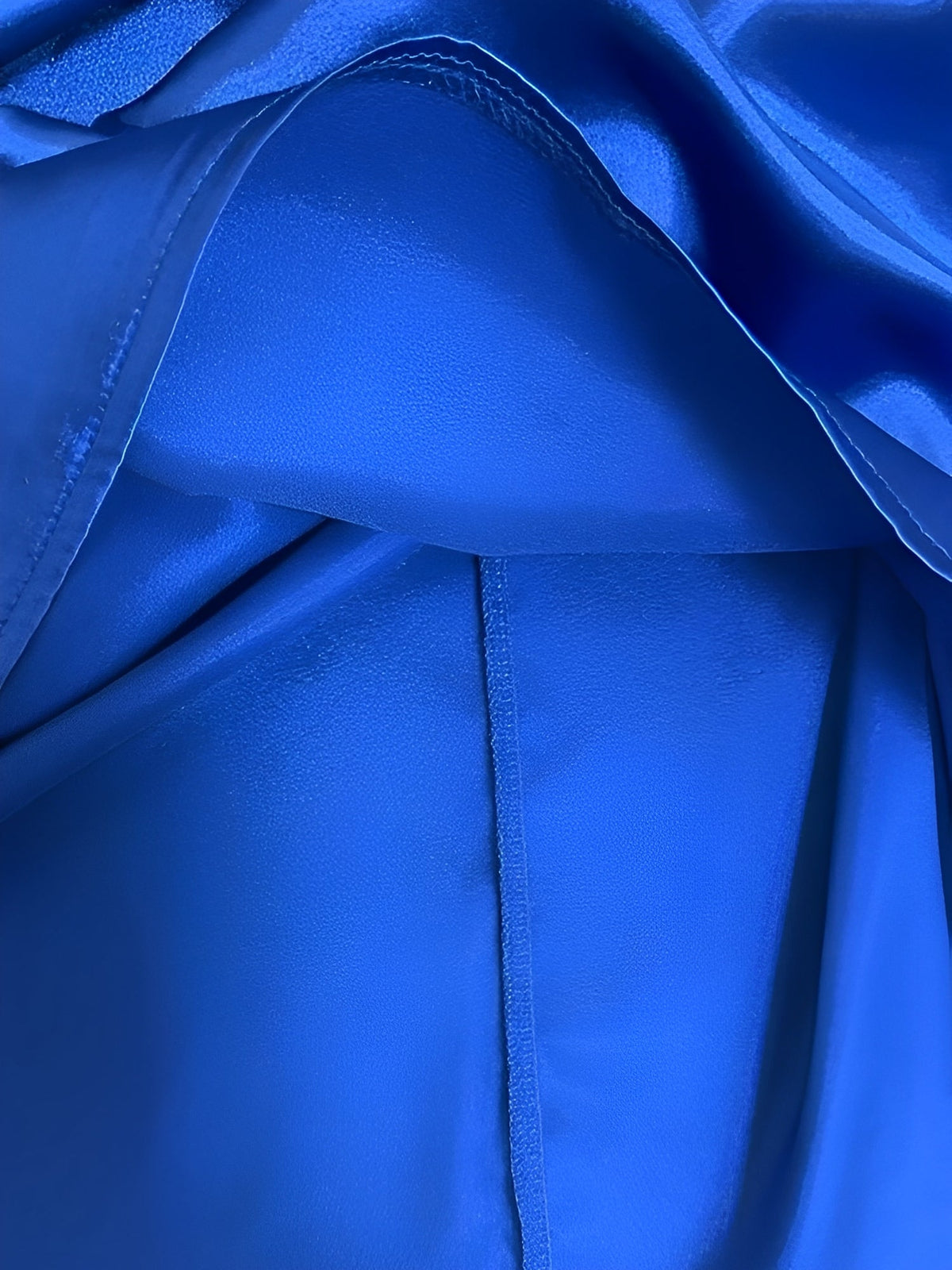 Satin Round Neck Keyhole Long Sleeves Blouse