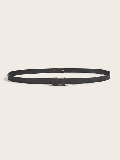 Women's Solid Color Faux Leather Slim Belt