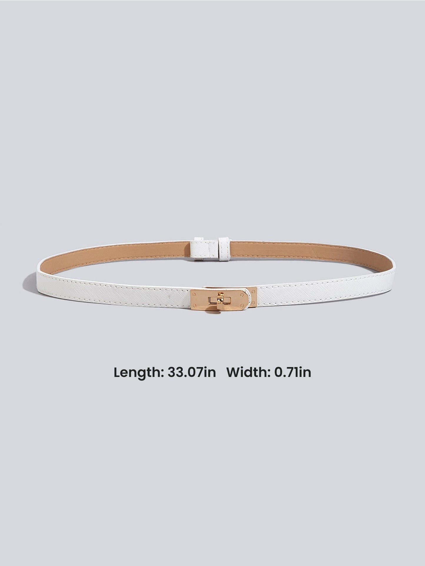 Women's Solid Color Faux Leather Slim Belt